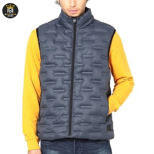 Gilets matelassés imperméables et respirants pour hommes, style à fermeture éclair, avec capuche, en toile personnalisable, collection automne-hiver, vente en gros - Product Image 1