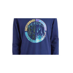 T-shirt con cappuccio blu piccolo Ideology per bambini, in tessuto lavorato a maglia con stampa grafica per neonati - Product Image 3