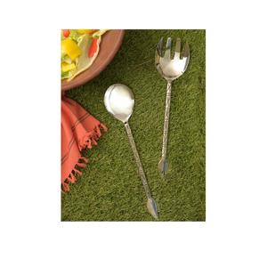 Servidor de ensaladas chapado en oro con mango recubierto negro, nuevo diseño, servidor de ensaladas de metal, precio al por mayor, cubiertos nuevos - Product Image 4