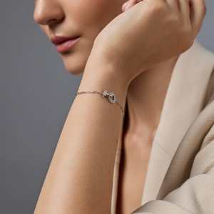 92.5 <b>Silver</b> Tennis <b>Bracelet</b> with Rhodium Plating <b>Charm</b> <b>Bracelets</b> Bangles Key Shape Ethnically Styled Diamond Zircon for Gift - Product Image 3