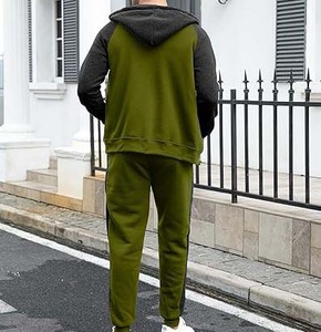 2025 chándal de algodón 100% pesado personalizado para hombre, chaqueta cortavientos con capucha, pantalón con cremallera, patrón sólido, característica de maternidad, Invierno - Product Image 3