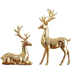 Meuble TV moderne fabriqué à la main avec ornement de cerf élan doré en résine galvanisée pour le salon au meilleur prix - Product Image 1