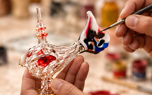 Bouteilles de parfum en verre égyptien faites à la main, peintes à la main, décoratives, objets de collection, contenants de parfum - Product Image 4