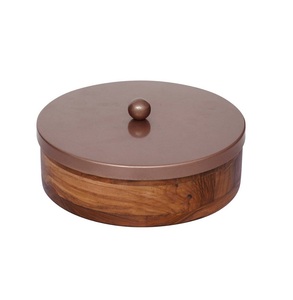 Caja Redonda para Chapati de Madera de Acacia, Hecha a Mano, Producto Más Vendido, Caja Grande para Chapati de Madera de Acacia para Uso en Mesa del Hogar - Product Image 2