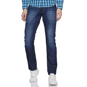 Jean pour homme de qualité supérieure, respirant, délavé, style décontracté urbain et sportif, taille mi-haute - Product Image 1