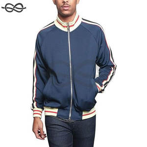 Chaqueta deportiva con cremallera de estilo de marca de lujo a rayas sólidas de tres colores para hombre, ropa informal, chaqueta deportiva ajustada a la moda atlética - Product Image 5