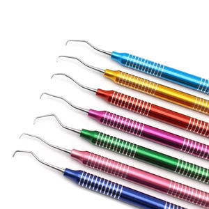 Juego de Instrumentos dentales de uso profesional QNQ, 7 curetas Gracey, escaladores periodontales, mango hueco Multicolor, Hospital Clinic CCC - Product Image 5