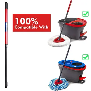 Microfiber Mop Bucket Floor Cleaning System Red Gray