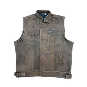 เสื้อกั๊กหนังแท้ผู้ชายออกแบบตามสั่ง บริการ OEM เสื้อคลุมผ้าแคนวาสระบายอากาศ แห้งเร็ว เป็นมิตรกับสิ่งแวดล้อม สไตล์ลำลอง - Product Image 1