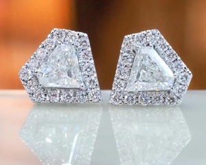 Pendientes de moissanita en forma de diamante para mujer, Boda nupcial, perla, Baguette, racimo, declaración, Halo, tachuelas elegantes, regalo para ella - Product Image 4