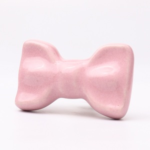 Bulk Handmade Ceramic Shabby Chic Knobs <b>Pink</b> Kids Room Pulls <b>Bow</b> Drawer Pull Handle Single Hole CK-173 New Design - Product Image 1
