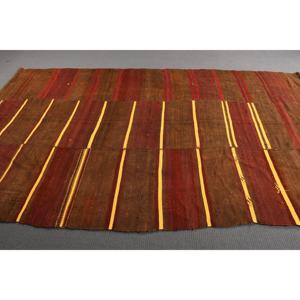 Vintage Rug, 6.1x10.4 ft Large Rug, <b>Brown</b> Red Kilim <b>Wool</b> Rug - Product Image 2