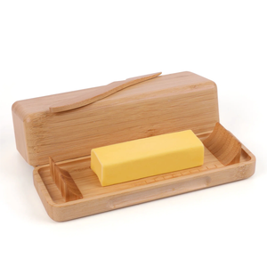 Beurrier en bois biodégradable top vente d'articles de restaurant Boîte de beurre corporel Conteneur avec couvercle en bambou prix bon marché - Product Image 2