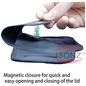 Etui en cuir à motif carré de haute qualité pour couteau pliant de 4 ''avec étui et boucle de ceinture Vente en gros fait à la main OEM/ODM - Product Image 4