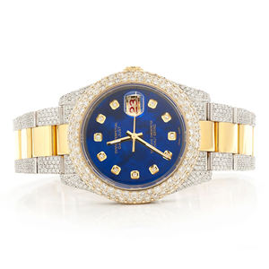 Reloj de Pulsera de Alta Gama con Movimiento de Cuarzo, Incrustaciones de Moissanita, Estilo Hip Hop, en Acero Inoxidable - Product Image 1