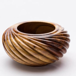 Bol de service en bois de teck sculpté à la main, grand, bord naturel, centre de table en forme de feuille d'acanthe, décoration d'intérieur, bol à fruits au prix le plus bas - Product Image 6