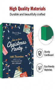 Wholesale 24 Drawer <b>Christmas</b> Advent Calendar <b>Box</b> Book Shape Green Rigid Cardboard Empty Mystery Blind <b>Box</b> for Surprise Gift - Product Image 3