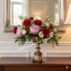 Vase à fleurs portable moderne en aluminium plaqué argent, finition mate, pour décoration de mariage/fête - Product Image 2