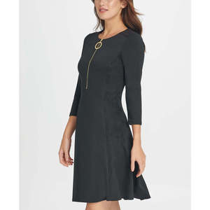 Abito tubino da donna DKNY con cerniera, maniche lunghe, scollo gioiello, lunghezza al ginocchio, nero, taglia 14 - Perfetto per l'ufficio - Product Image 2