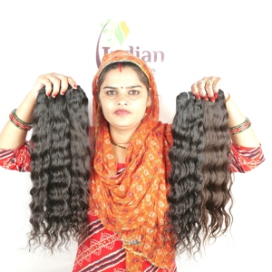 ผมต่อแบบ Remy สำหรับต่อผมธรรมชาติแบบ100% อินเดียเรียงเป็นลอนแบบหลวมสีดำ - Product Image 3