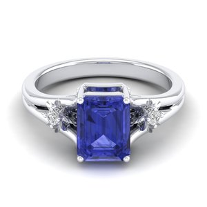 REYES corte esmeralda 2,5 quilates tanzanita anillo de piedras preciosas exquisita Plata de Ley 925 GRA certificado moissanita joyería fina regalos - Product Image 5