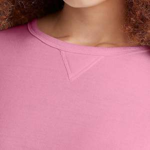 Women's Long Sleeve Cropped Pullover Sweatshirt Crewneck 3D Embroidered Silicone Printed Tops for Autumn Season - Product Image 4