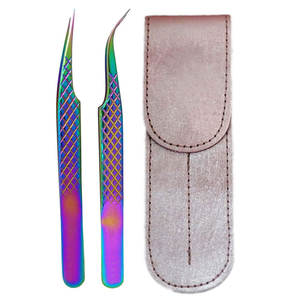 Herramienta de maquillaje profesional, pinzas para pestañas, pinzas para extensión de pestañas postizas de acero inoxidable, pinzas para pestañas personalizadas con etiqueta privada - Product Image 5