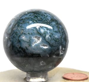 Venta al por Mayor de Artesanías de Cristal Natural, Bola de Cristal Semipreciosa de Ágata Musgosa Verde para Regalo - Product Image 1