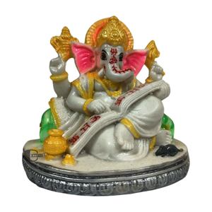 Estatua de Ganesh Ji de Poliresina, Modelo Hecho a Mano, Pintado a Mano, Decoración Religiosa Tradicional, Pooja, Boda, Hogar, Estilo Indio - Product Image 1