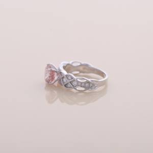 IGI Certified Round Cut Pink Lab Grown Diamond Vintage Infinity Engagement-Wedding Ring in <b>Solid</b> 925 Sterling <b>Silver</b> - Product Image 2