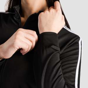 Core Power Slim Fit Racer Jacket (Black) Stand Collar Breathable Polyester for Knitted for Autumn Season - Product Image 6