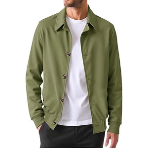 Custom Winter Men's <b>Denim</b> Knit Bomber Jacket Front Stand Vintage Waterproof Quick Dry Breathable Windproof Eco-Friendly - Product Image 6