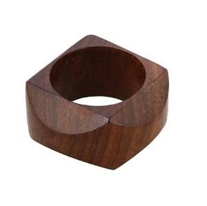 Anneaux de serviette en bois d'acacia - Haute qualité, écologiques, luxe moderne, décoration de mariage, taille et design personnalisables, cadeaux d'affaires - Product Image 1