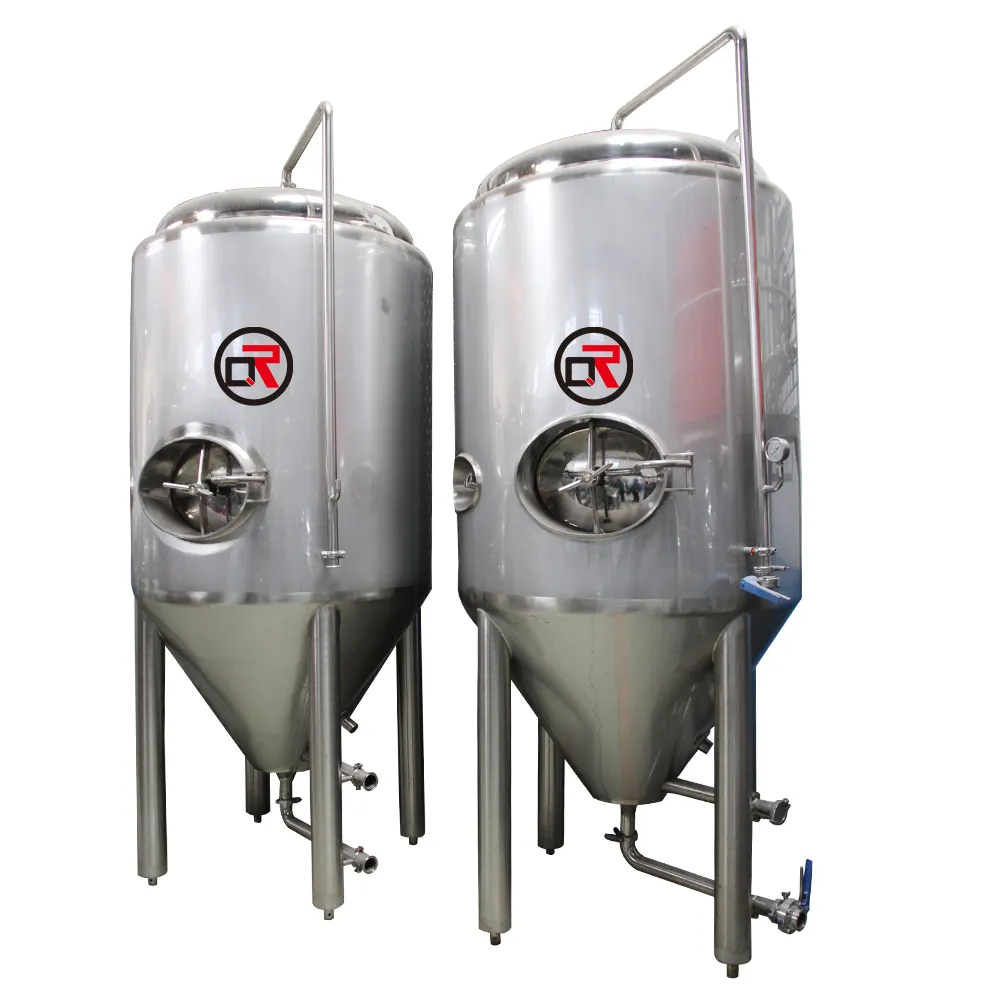Tanques de fermentación de cerveza de cono inferior con camisa de cobre rojo SUS304 de 1000L, equipo de fermentación cónico
