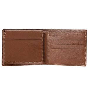 Portefeuille en cuir pour homme Premium 2025 en peau de vache : Portefeuille fin à deux volets avec poche rabattable intégrée et fenêtre de sécurité RFID pour carte d'identité - Product Image 5