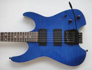 Guitarra Eléctrica Afanti HH de Alta Calidad, Alta Demanda y Lista para Enviar, con Doble Bloqueo de Trémolo, Cabeza Azul Flameada, Producto Inteligente - Product Image 2