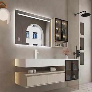 Meubles de salle de bain modernes personnalisés en PVC, grande capacité, villa, imperméable, durable, largeur 50-80 pouces, meubles de salle de bain BONG SEN Vietnam - Product Image 4