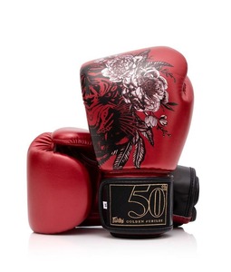 นวมชกมวย Fairtex รุ่น Pro หนังคุณภาพสูง สีแดง น้ำหนักเบา กันน้ำ แบบผูกเชือก สำหรับฝึกซ้อมและต่อยมวยไทย - Product Image 5