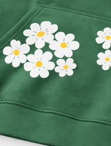 Sudadera con Capucha Extra Grande Unisex Personalizada de Doble Capa con Estampado Floral, Sudadera de Invierno Gruesa 100% Algodón, Diseño Forrado en la Parte Delantera - Product Image 3