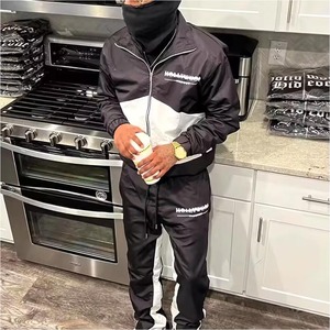 Veste de survêtement coupe-vent sur mesure pour hommes ensemble de jogging combinaison de sport baggy en polyester et nylon pour la saison d'hiver - Product Image 2