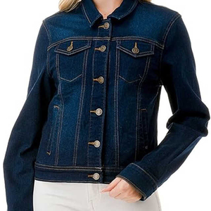Vente en gros longue veste en jean extensible personnalisée pour femmes veste d'hiver en jean en coton fabricant OEM veste en jean grande taille - Product Image 2