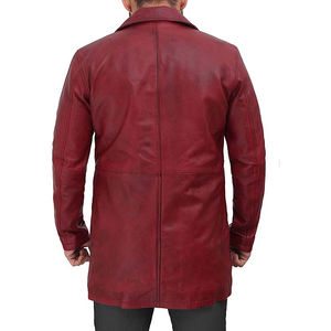 Veste en cuir véritable pour homme, nouvelle collection automne-hiver, manteau long coupe-vent respirant, doux, boutonné, vestes personnalisées pour homme - Product Image 3