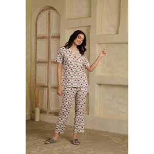 Ensemble de pyjama Lotus Rouge ODM avec logo personnalisé, tissu respirant, taille élastique avec cordon de serrage, imprimé grande taille pour le printemps/l'automne/l'hiver - Product Image 5