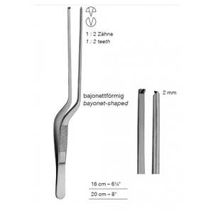 JANSEN Pinzas de Oído Bayoneta 1x2 Dientes Pinzas de Oído Punta de 2 mm Otología Instrumentos Médicos Microquirúrgicos - Product Image 1