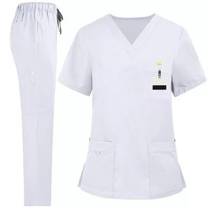 Juego de uniformes médicos con logotipo personalizado, uniformes de enfermería unisex con cuello en V para hospitales y clínicas, traje de enfermería transpirable suave de secado rápido - Product Image 1