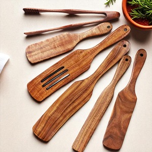 Outils de cuisine multi-usage Spatules en bois Matériau naturel Outil de cuisson Spatule en bois pour la préparation des repas - Product Image 4