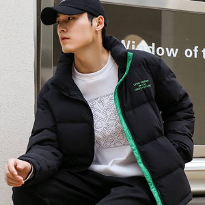 Chaqueta acolchada cálida de invierno de lana para hombre, ropa de abrigo acolchada impermeable a prueba de viento con logotipo personalizado y estilo de moda callejera - Product Image 6