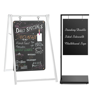 Panneau de menu pliable sur trottoir double face autoportant à l'extérieur du <span class=keywords><strong>tableau</strong></span> en bois - Product Image 3