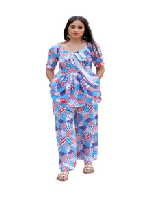 2023 printemps et été adapté aux vêtements pour femmes en gros décontracté imprimé deux pièces ensemble coréen BSY co-ords ensemble (haut et bas) - Product Image 1