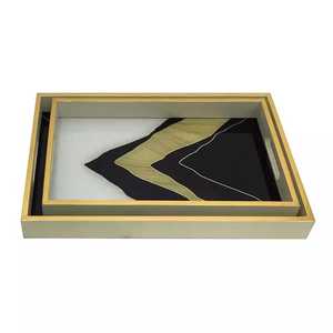 Bandeja de Servicio de MDF Multicolor con Asa, Forma Rectangular, Diseño Moderno, Ecológica, Apta para Lavavajillas, para Fiestas - Product Image 4